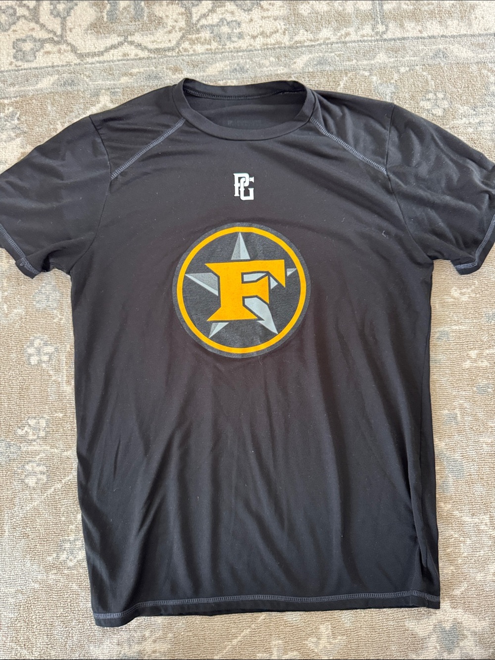 Perfect Game Black Athletic Graphic Tee with Yellow Five Star Logo